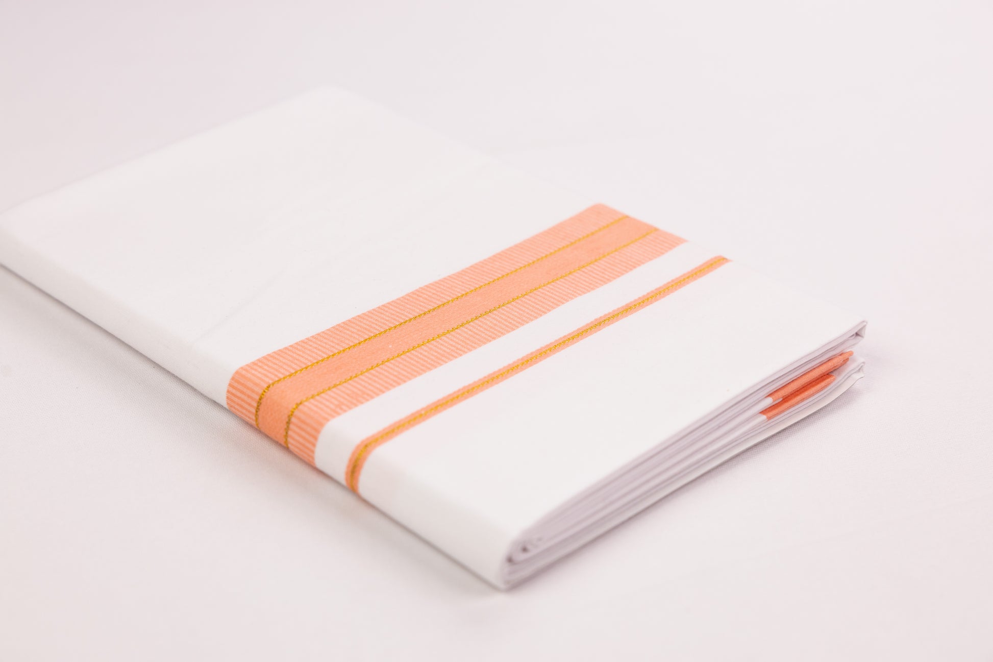 BUY FANCY GOLD RING BORDER WHITE SINGLE DHOTI 