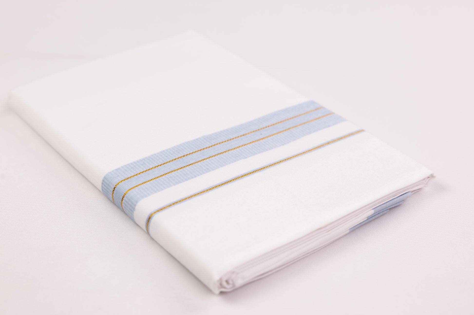 BUY FANCY GOLD RING BORDER WHITE SINGLE DHOTI 