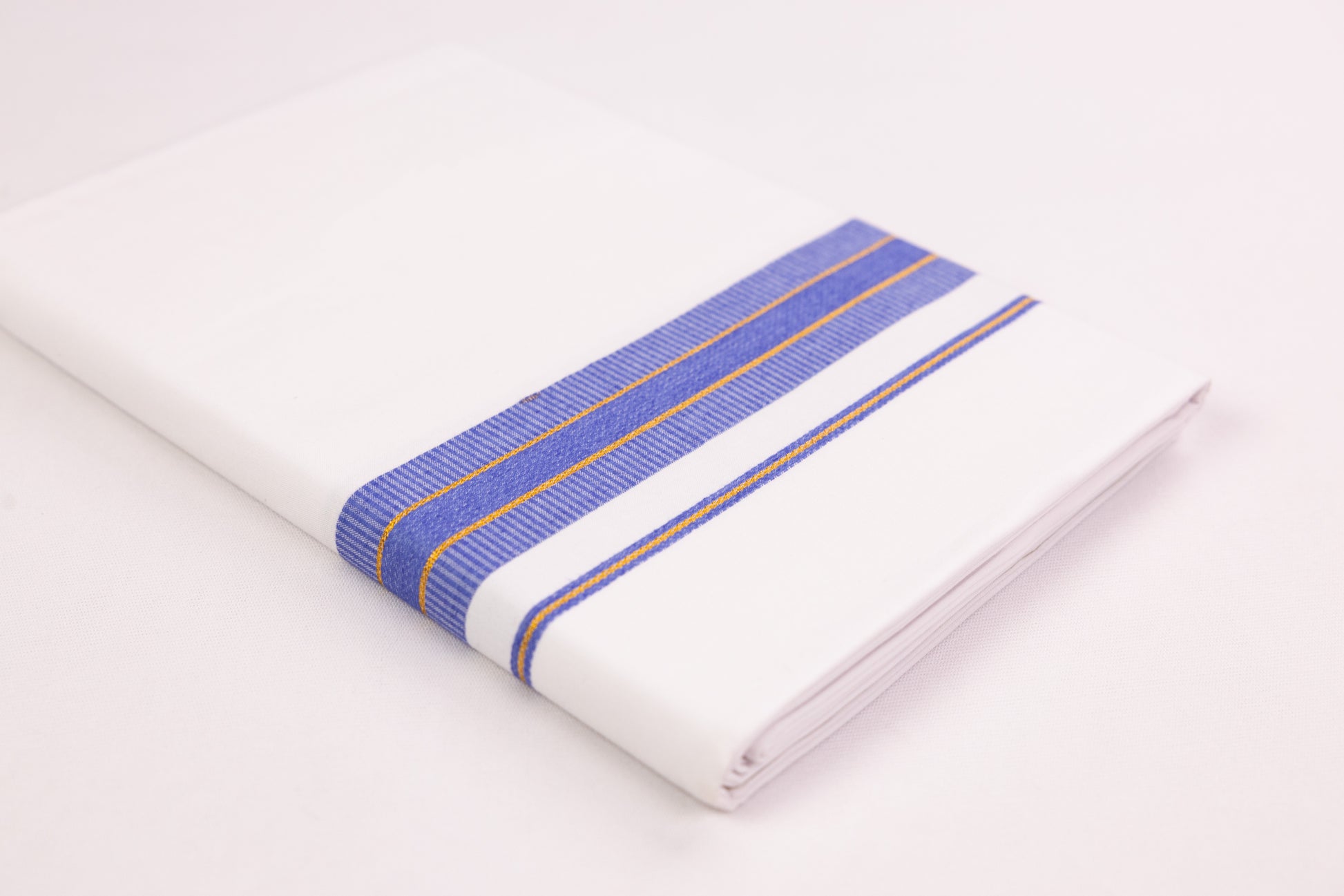 BUY FANCY GOLD RING BORDER WHITE SINGLE DHOTI 