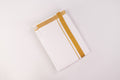SUPERIOR QUALITY VELCRO WHITE GOLD BORDER DOUBLE DHOTI - PKT GLD-01