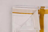 VELCRO POCKET WHITE GOLD BORDER READYMADE SINGLE DHOTHIE - PKT GLS-02