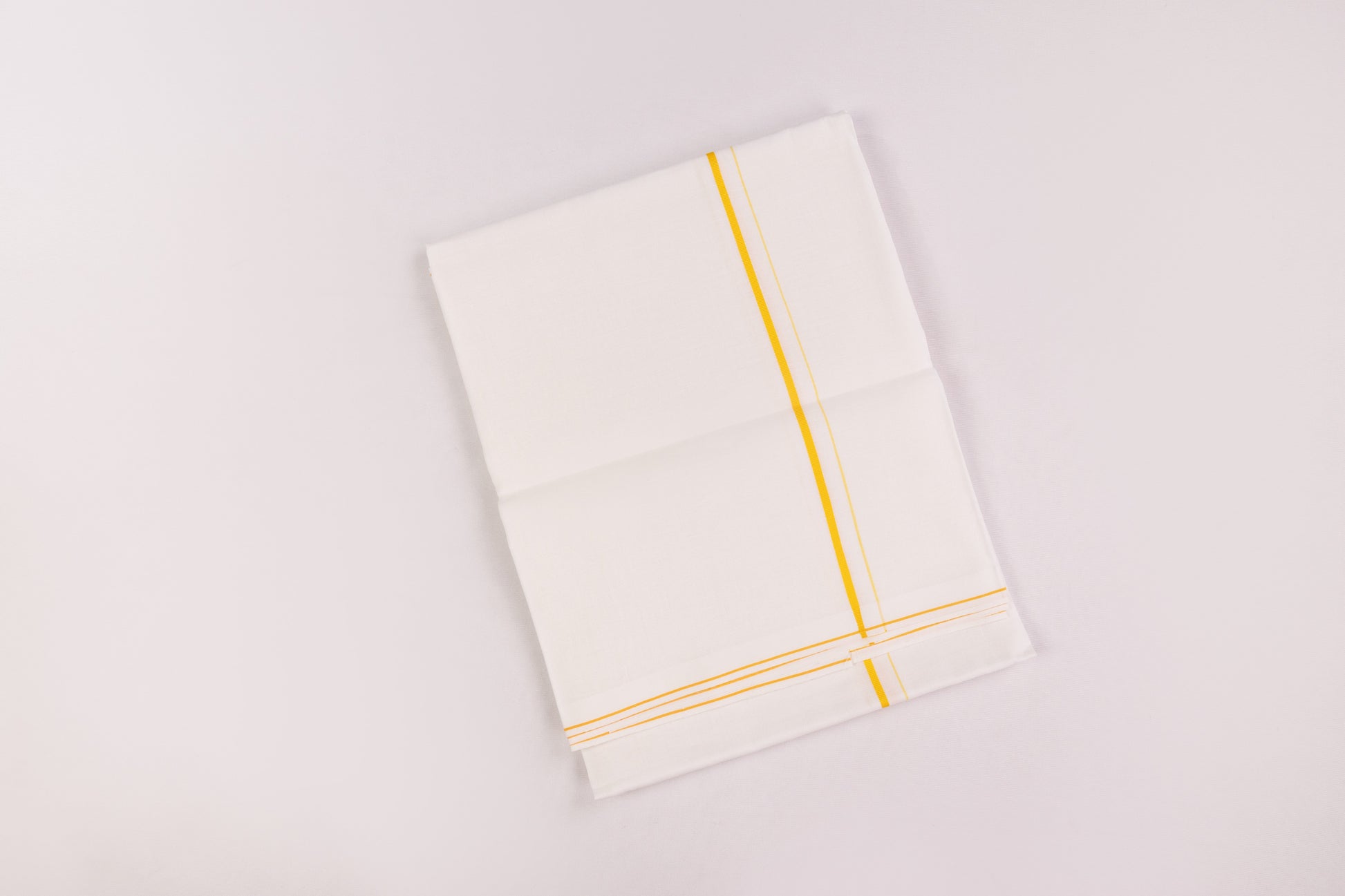 SHOP LINEN LIFE GOLD BORDER WHITE SINGLE DHOTI