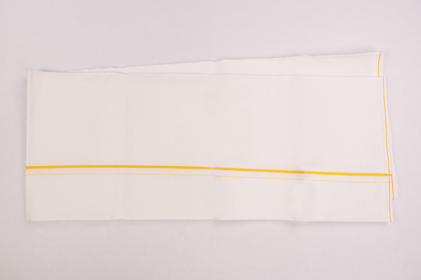 ORDER LINEN LIFE GOLD BORDER WHITE SINGLE DHOTI