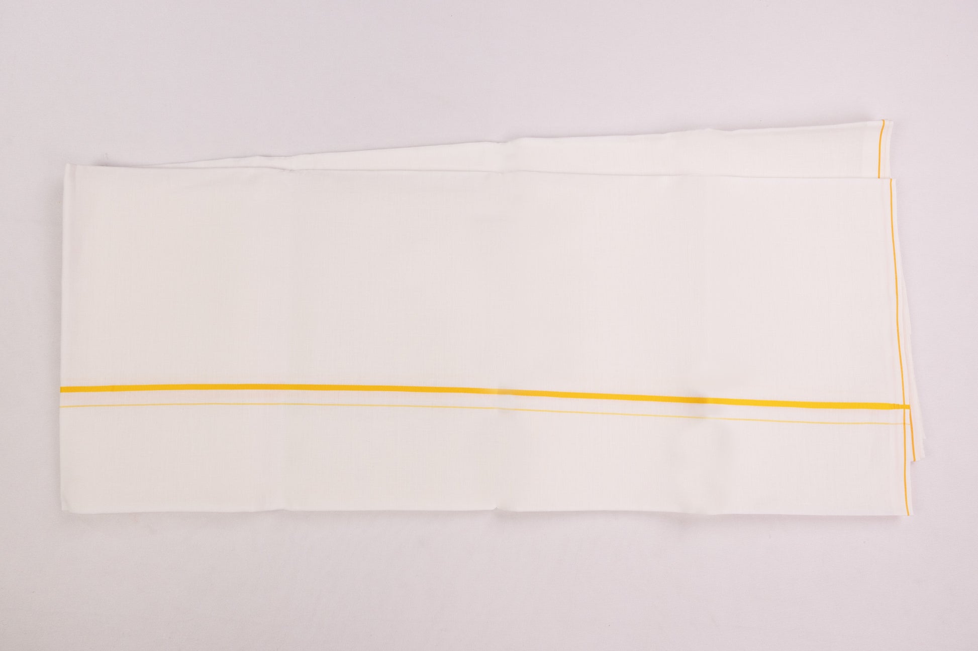 ORDER LINEN LIFE GOLD BORDER WHITE SINGLE DHOTI