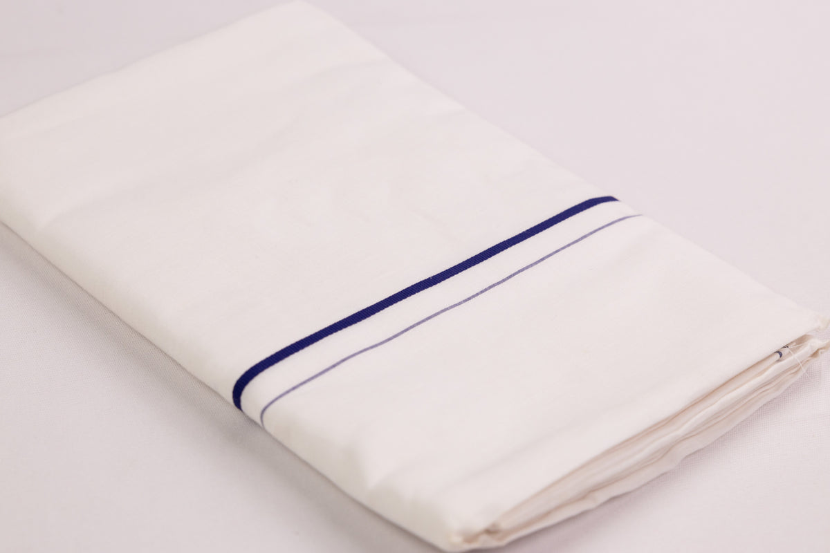 LINEN LIFE BORDER WHITE SINGLE DHOTI-4