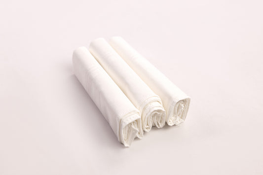 WHITE KERCHIEF 3 PCS 18X18 - KF-118