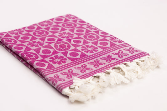 COTTON COLOUR JACQUARD DESIGN BATH TOWEL 32 X 64 - CBT-12 ASSORTED COLOURS