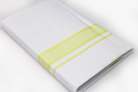 Bright Border White Double Dhothie For Men Online Shopping