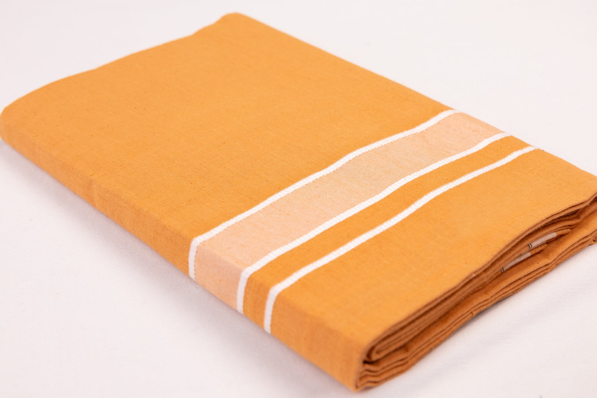 Shop Yellow Double Dhoti with Fancy White Border for Men