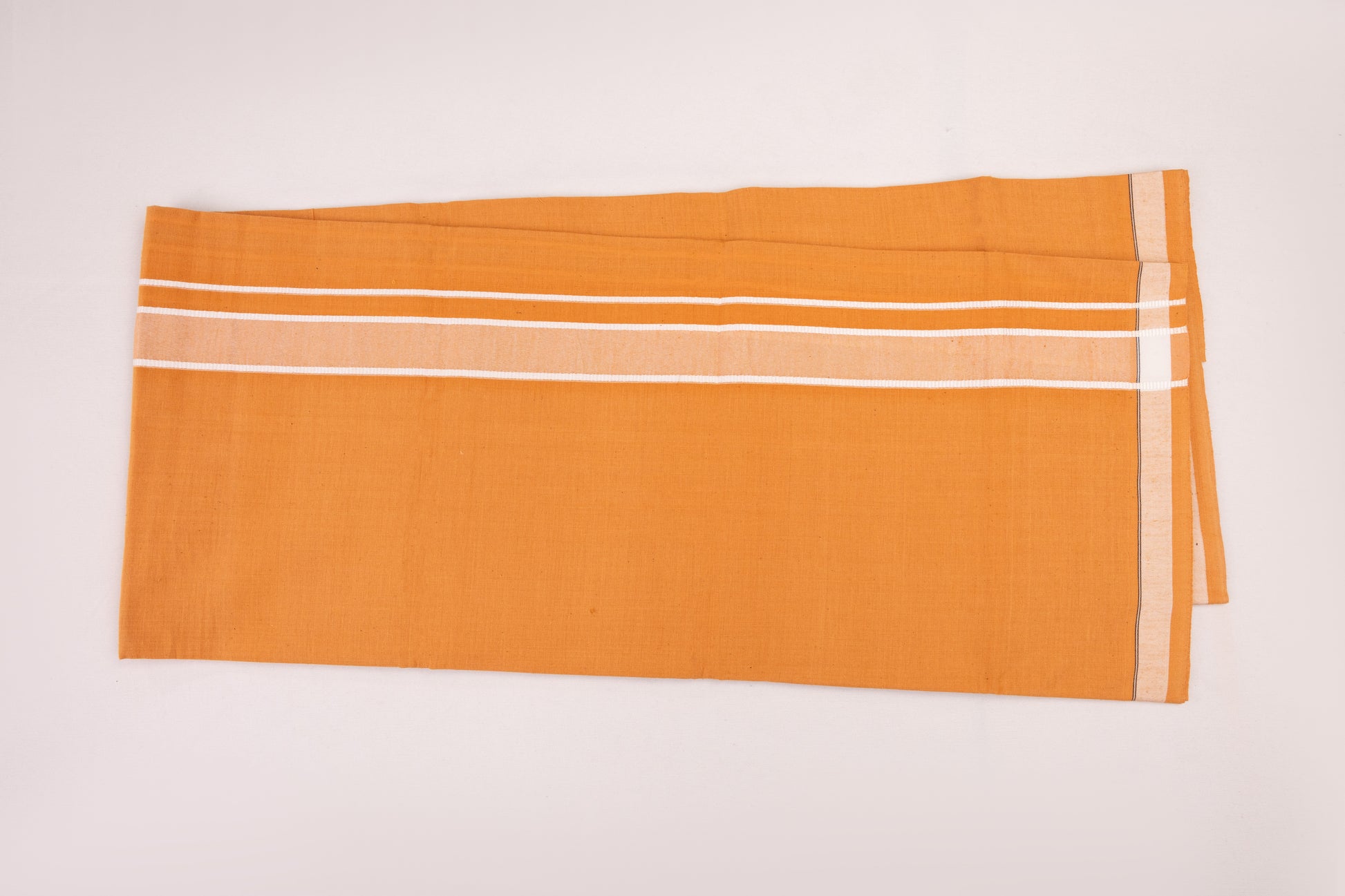 Order Yellow Double Dhoti with Fancy White Border for Men