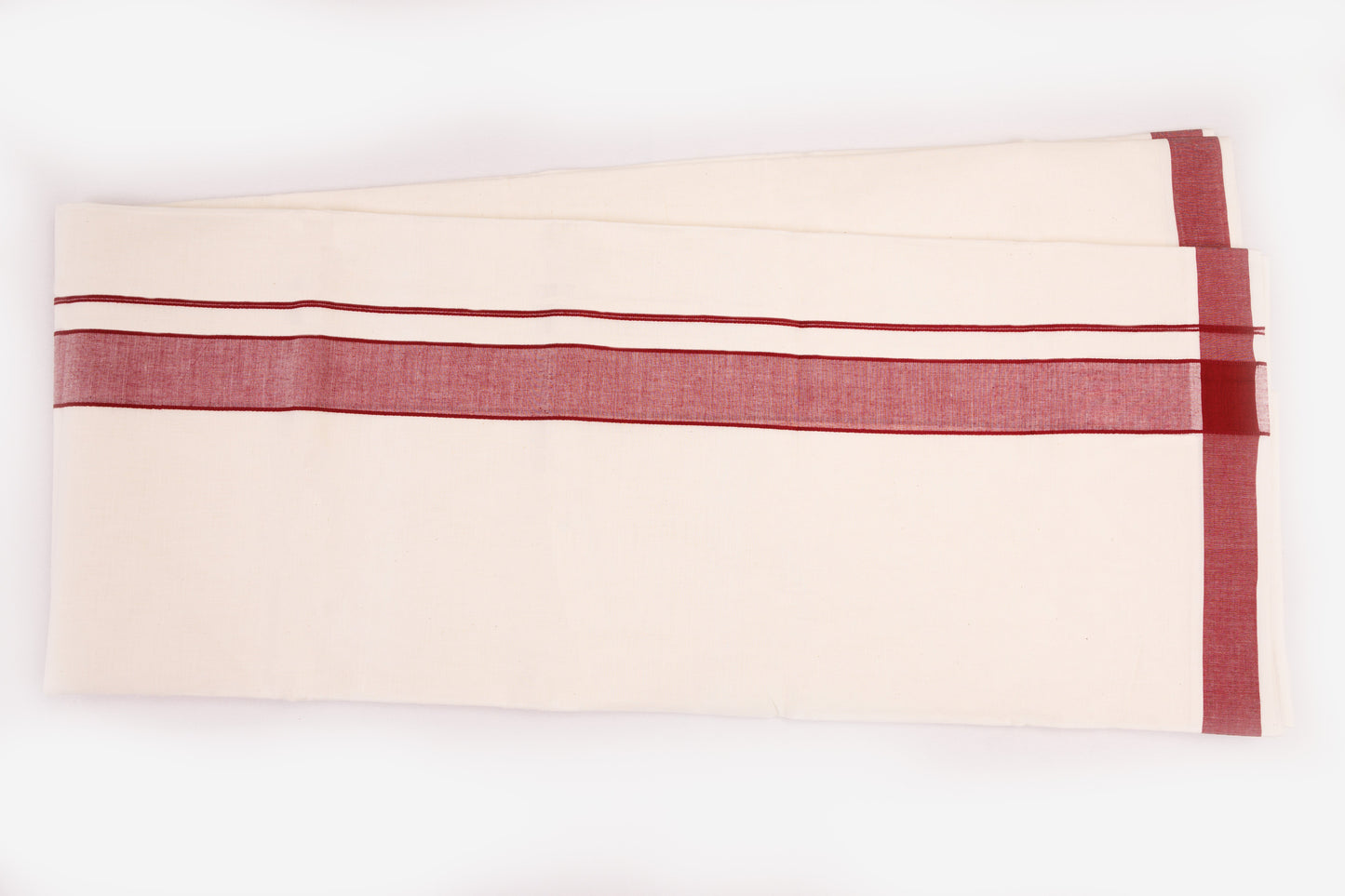 COTTON BORDER CREAM DOUBLE DHOTHIE FOR MEN - FCD-02C-9