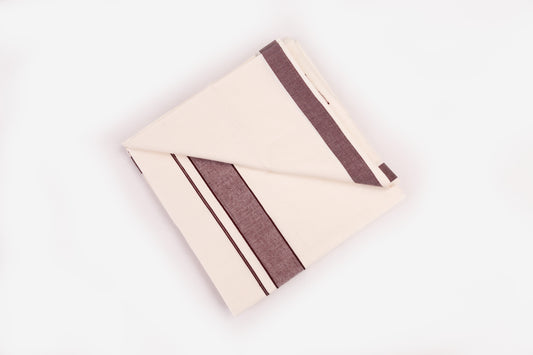 COTTON BORDER CREAM DOUBLE DHOTHIE FOR MEN - FCD-02C-10