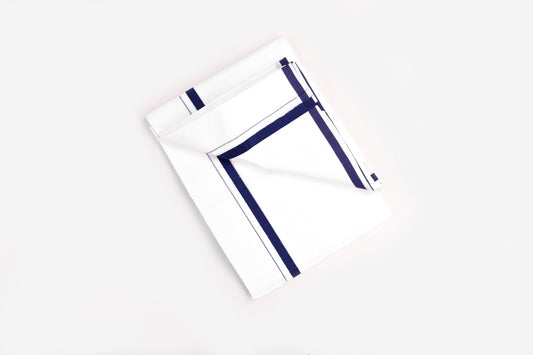 Mens White Double Dhoti Cotton Blend with Big Border - 3.80M | HD-17-5