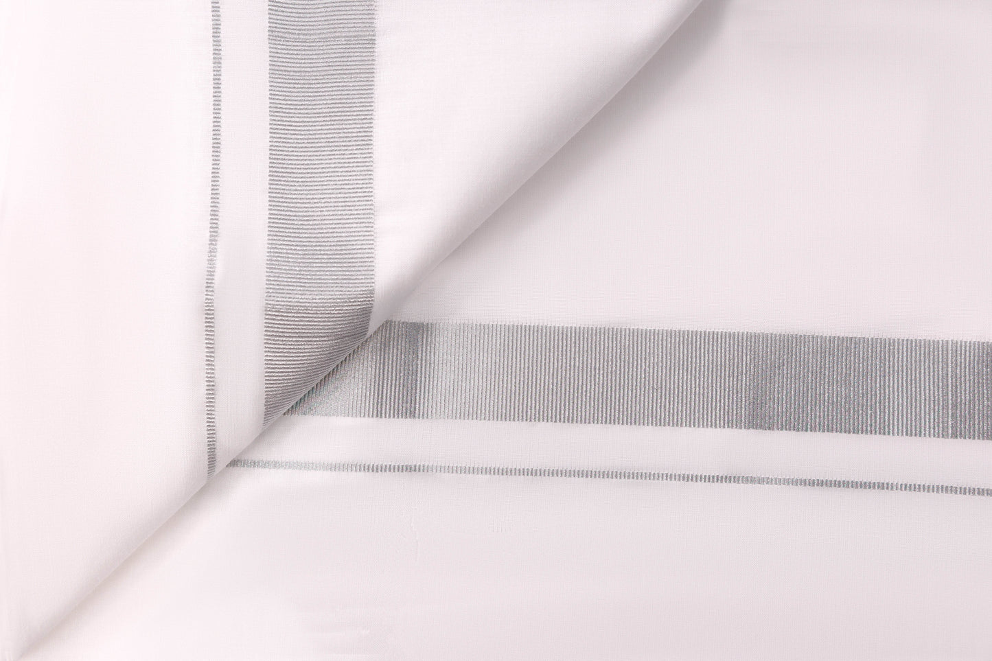 SHOP 1 INCH SILVER JARI BORDER WHITE DHOTHIE FOR MEN 