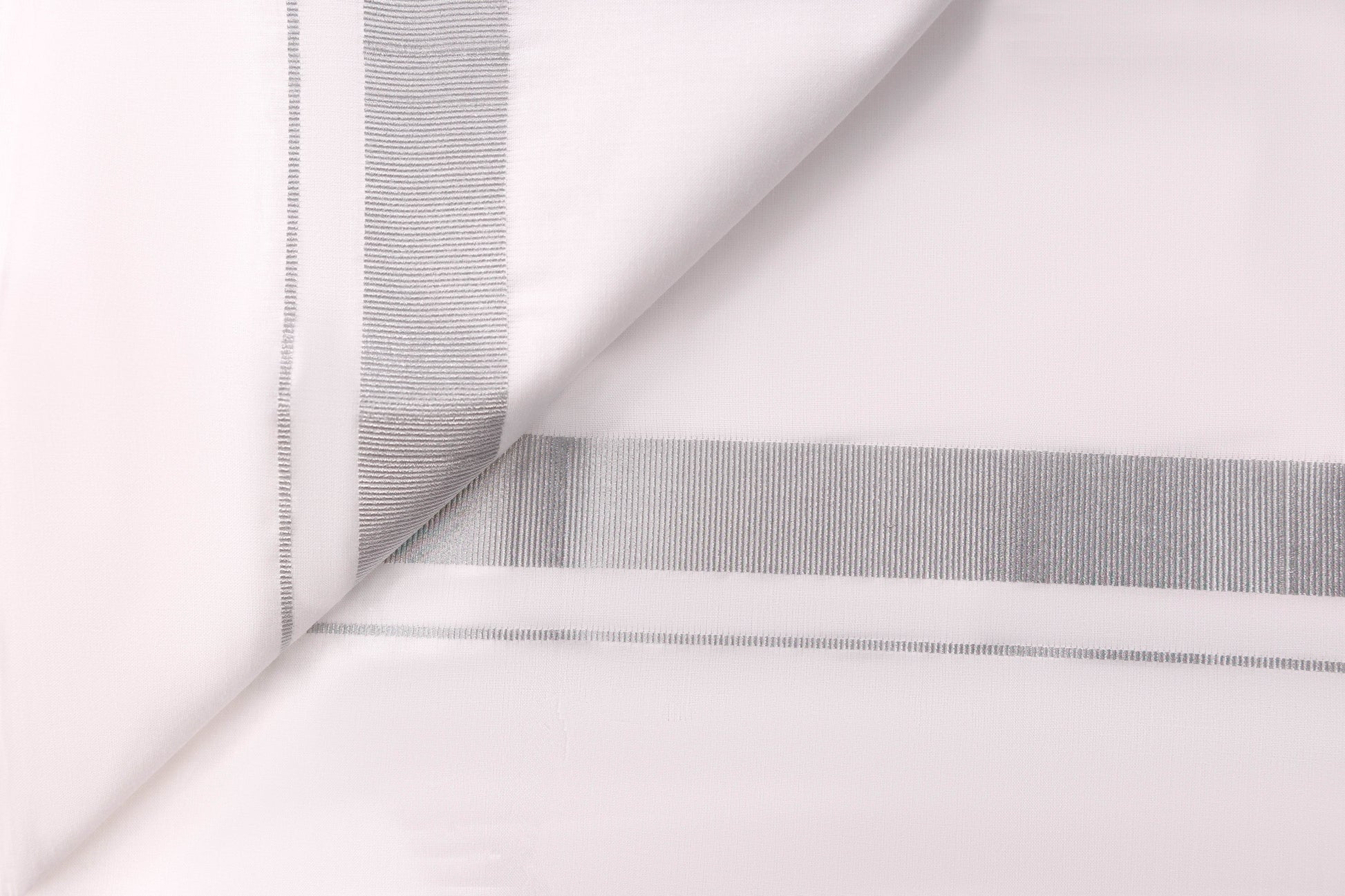 SHOP 1 INCH SILVER JARI BORDER WHITE DHOTHIE FOR MEN 