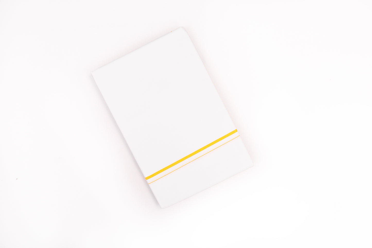 SHOP WHITE SINGLE DHOTHIE SMALL COTTON GOLD BORDER FOR MEN 