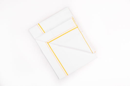 SHOP WHITE SINGLE DHOTHIE SMALL COTTON BORDER FOR MEN 