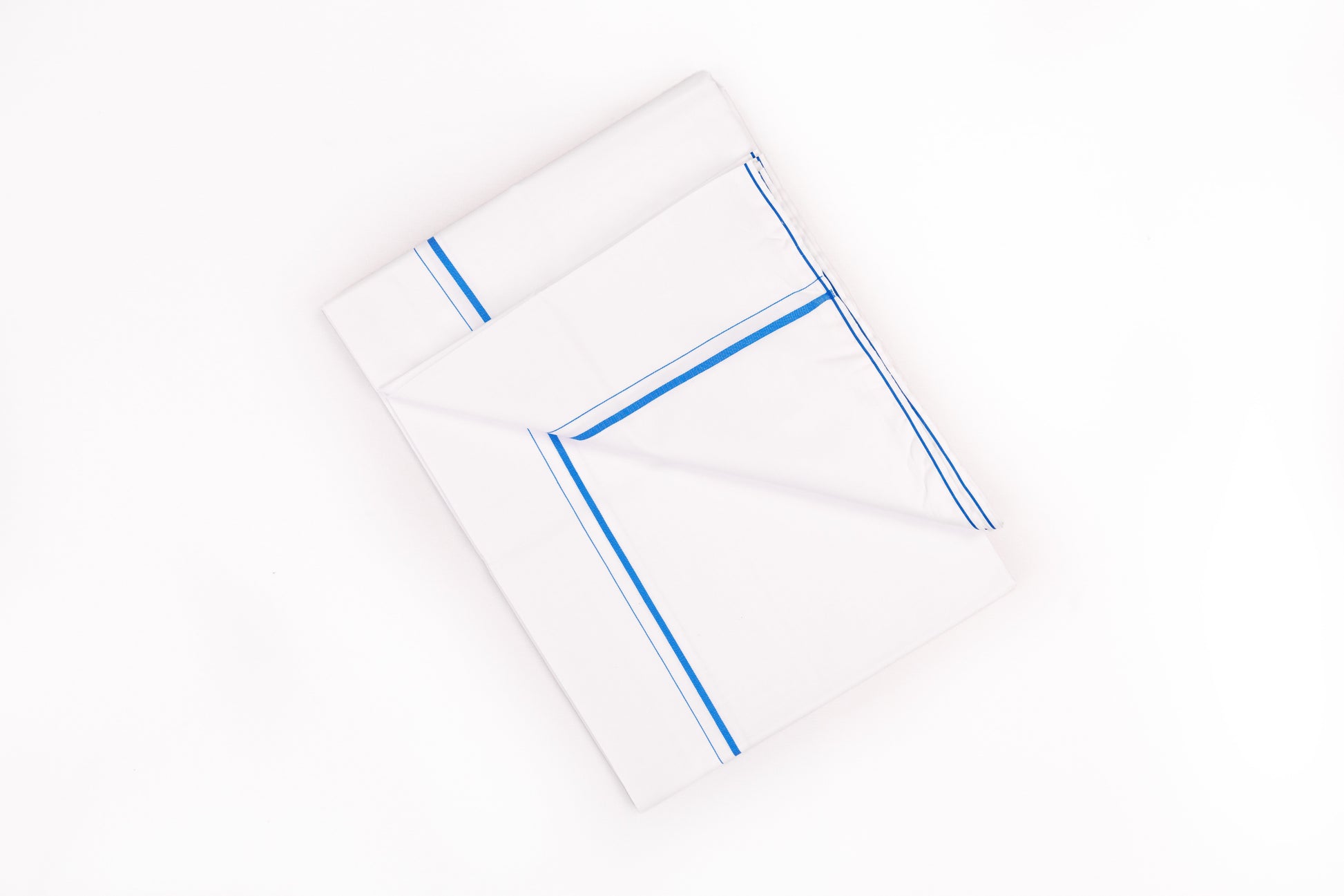 SHOP FANCY BLUE BORDER WHITE SINGLE DHOTI 