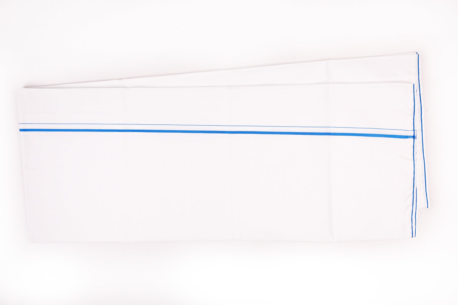 SHOP FANCY BLUE BORDER WHITE SINGLE DHOTI 