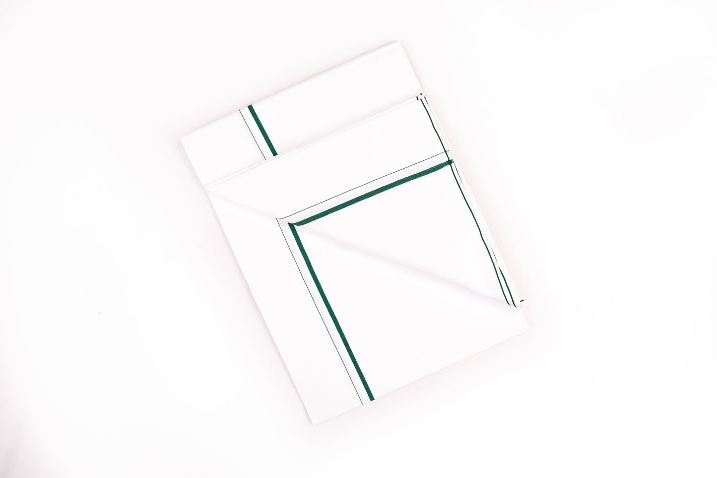 SHOP FANCY GREEN BORDER WHITE SINGLE DHOTI 