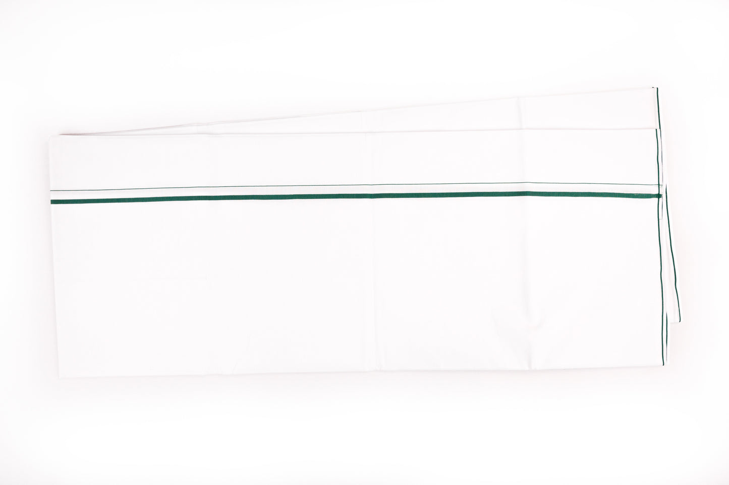 SHOP FANCY GREEN BORDER WHITE SINGLE DHOTI 