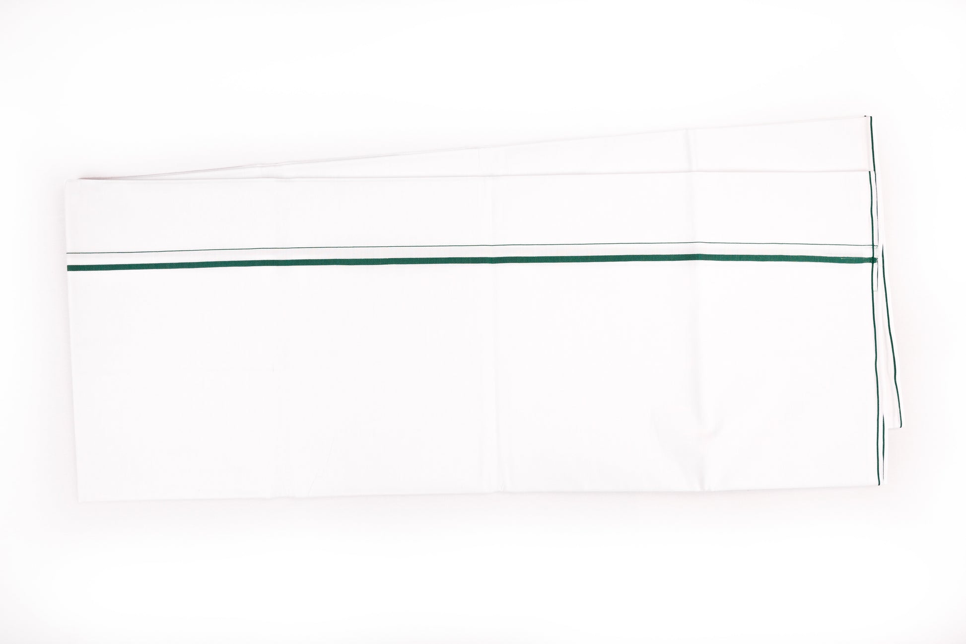 SHOP FANCY GREEN BORDER WHITE SINGLE DHOTI 