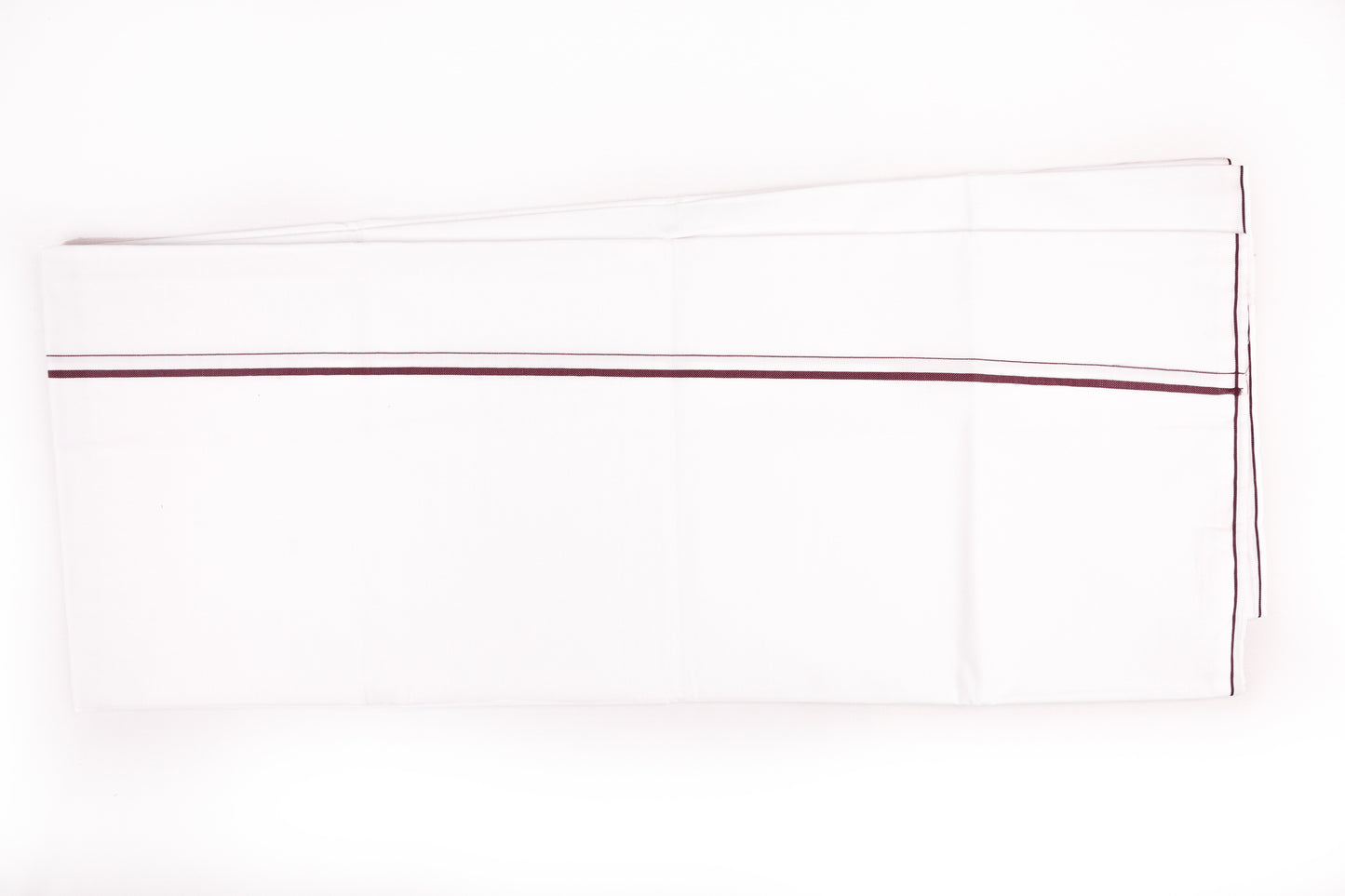 ORDER WHITE SINGLE DHOTHIE SMALL COTTON BROWN BORDER FOR MEN 