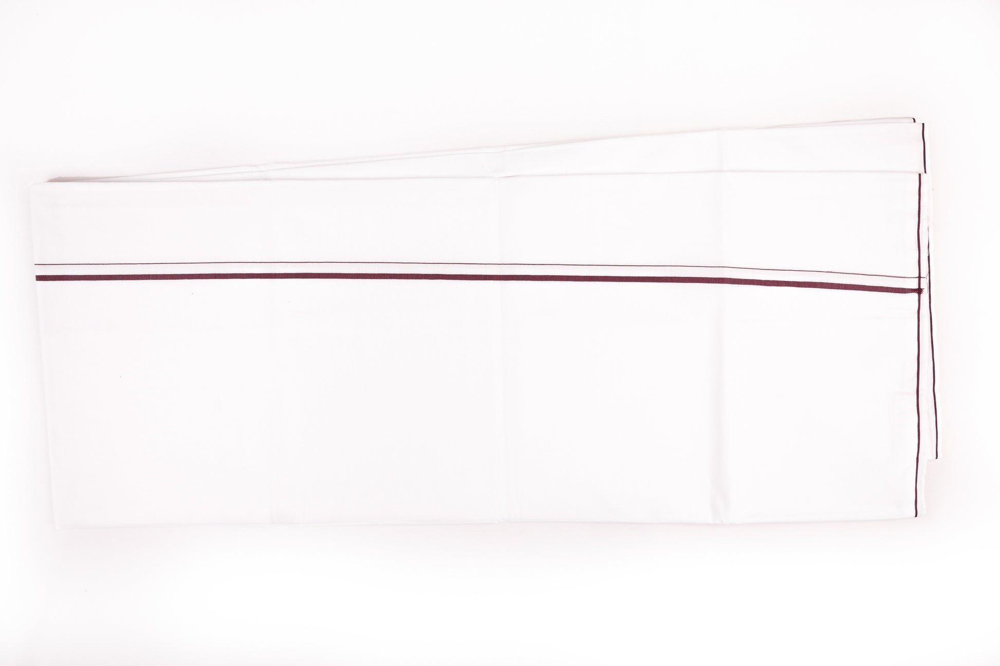 ORDER WHITE SINGLE DHOTHIE SMALL COTTON BROWN BORDER FOR MEN 