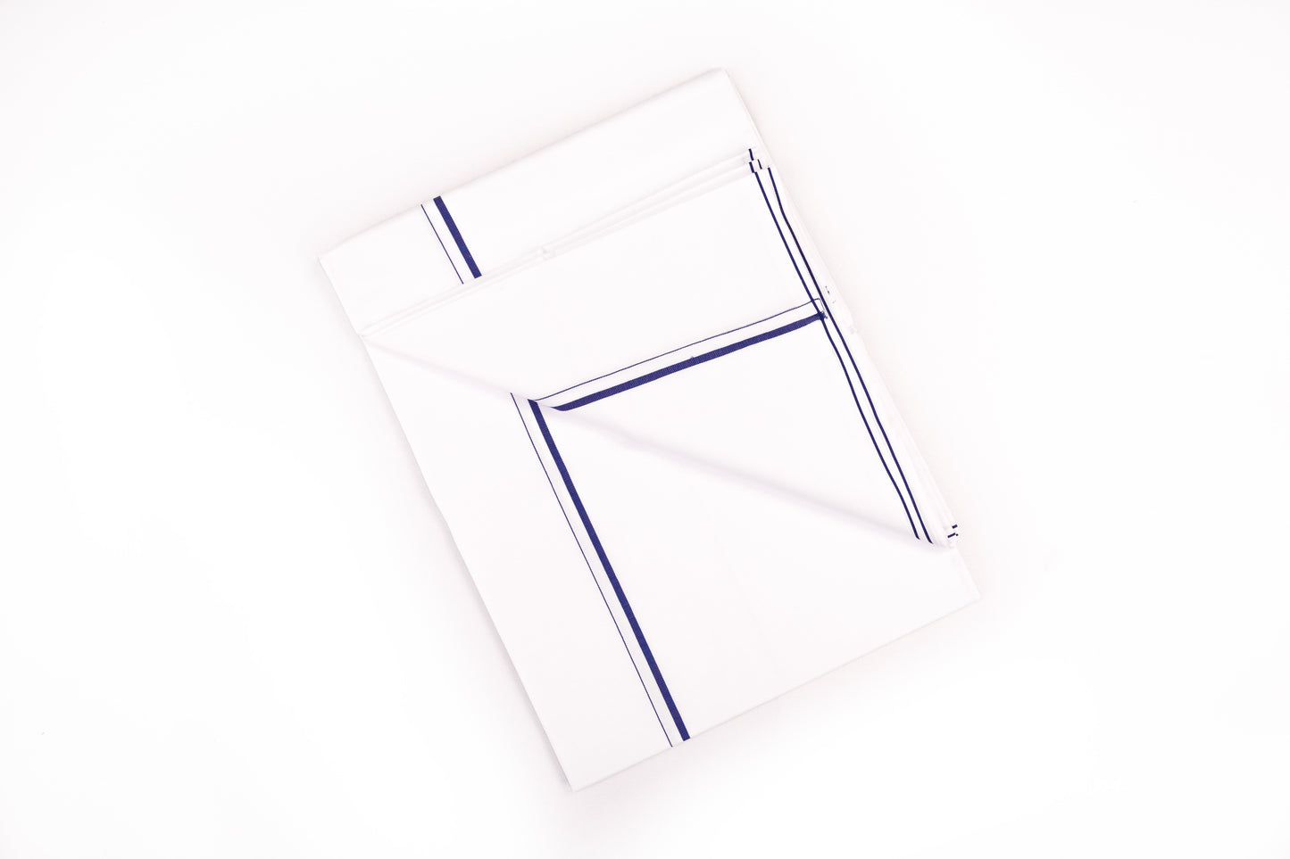 ORDER WHITE SINGLE DHOTHIE SMALL COTTON BLUE BORDER FOR MEN 