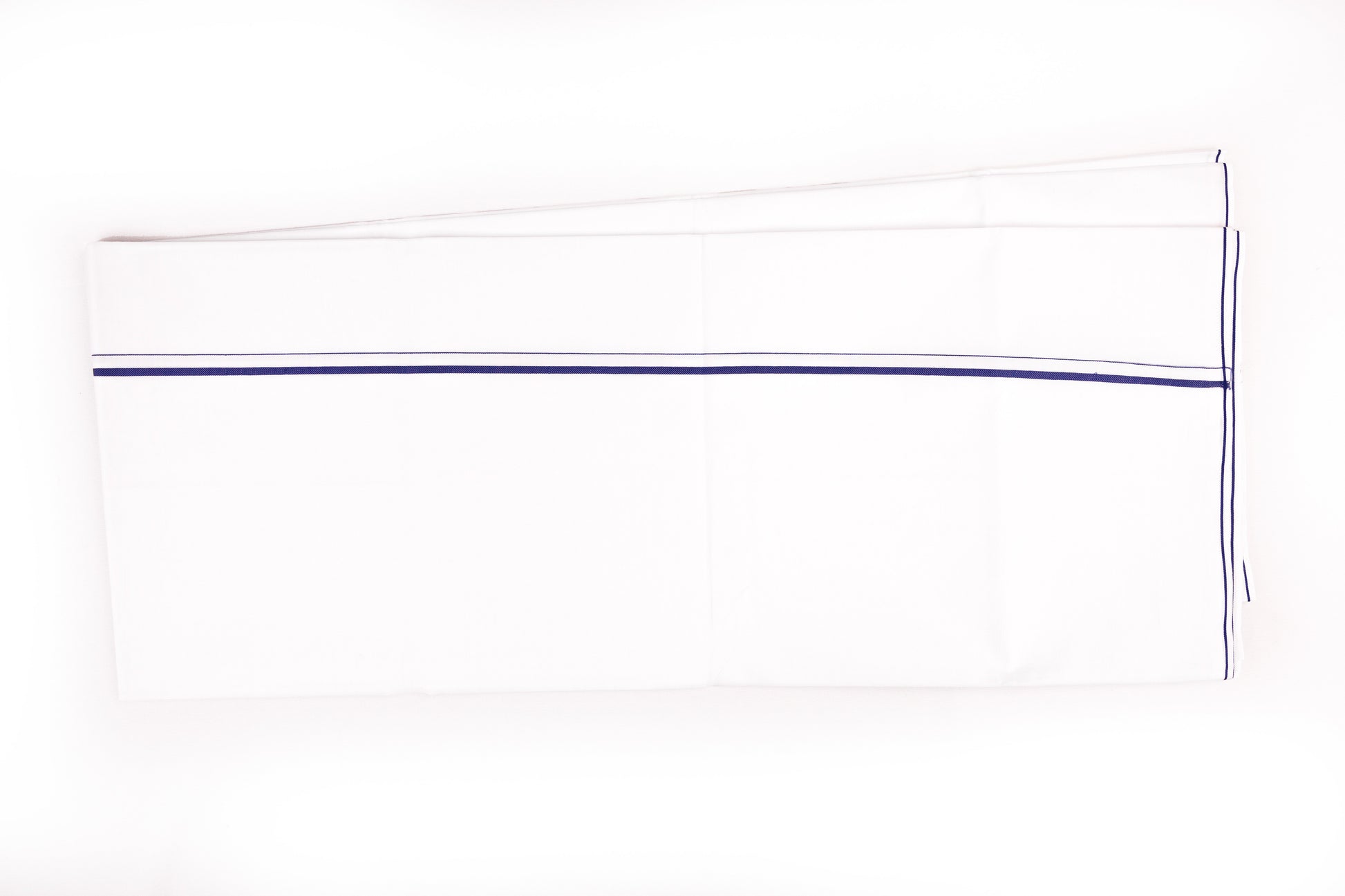 ORDER WHITE SINGLE DHOTHIE SMALL COTTON BLUE BORDER FOR MEN 