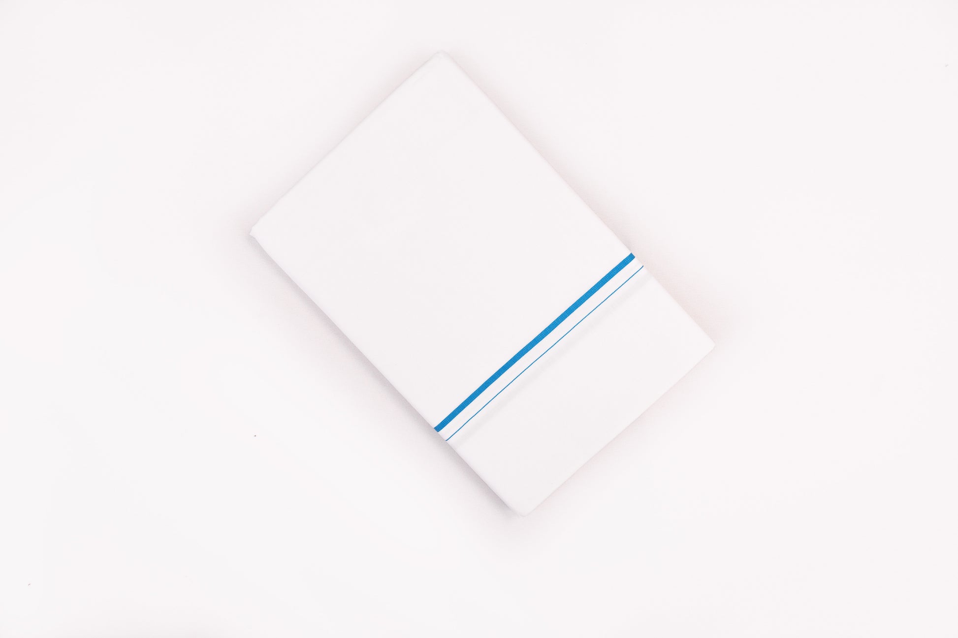 ORDER WHITE SINGLE DHOTHIE SMALL COTTON BLUE BORDER FOR MEN 