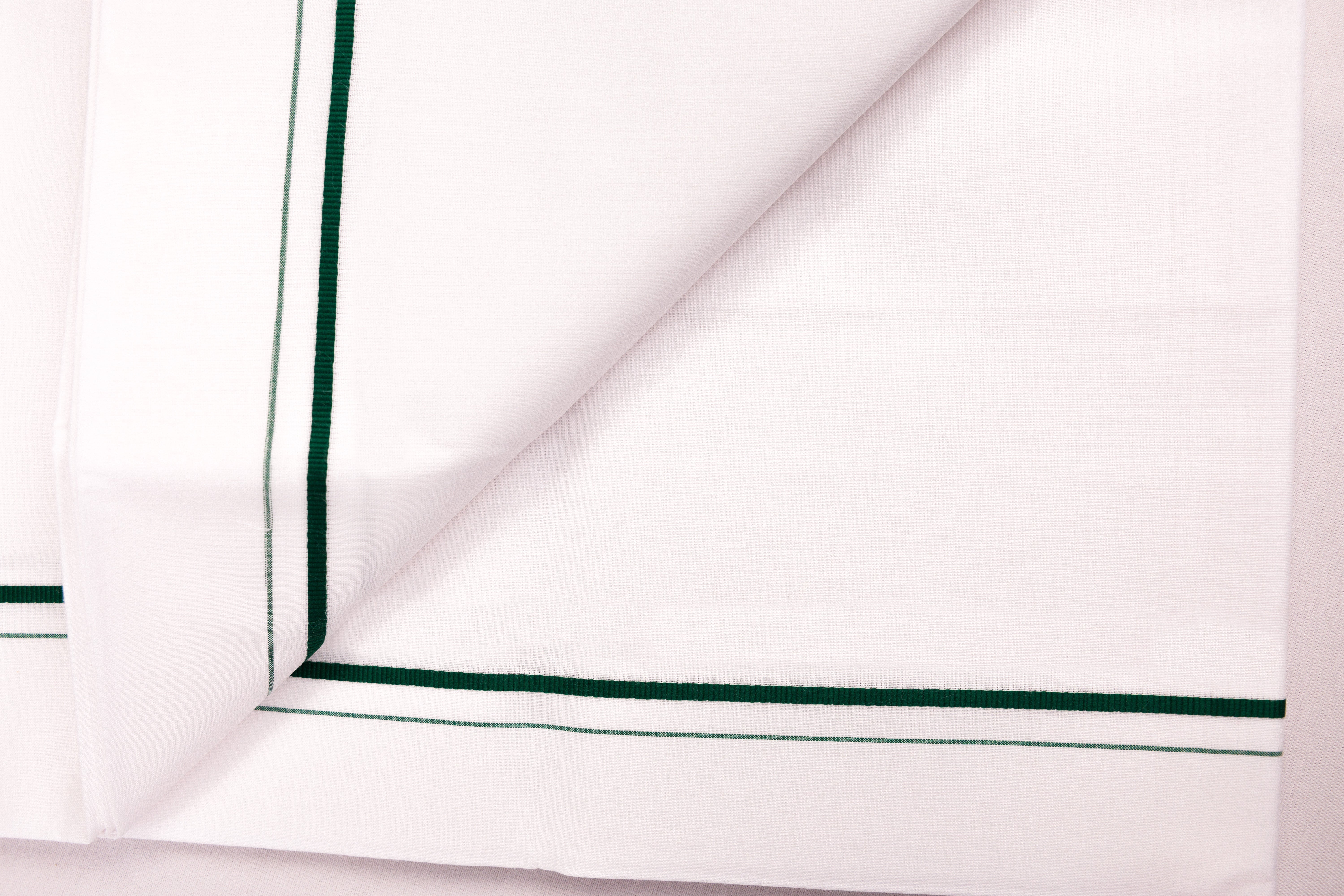 WHITE SINGLE DHOTI SMALL COTTON BORDER FOR MEN - SS-03-2