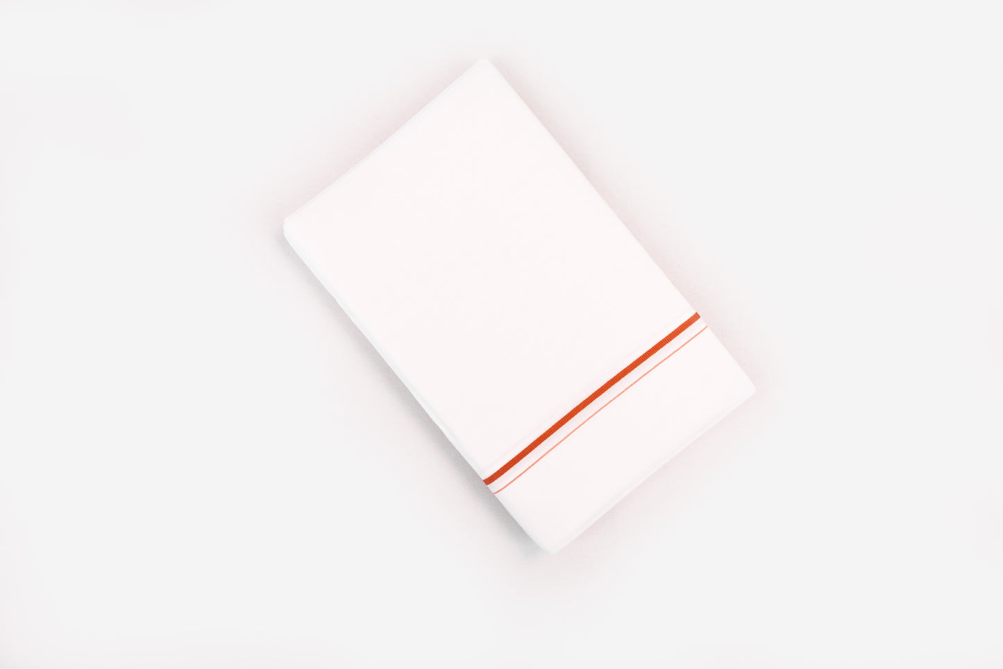 BUY WHITE SINGLE DHOTI SMALL COTTON ORANGE BORDER FOR MEN