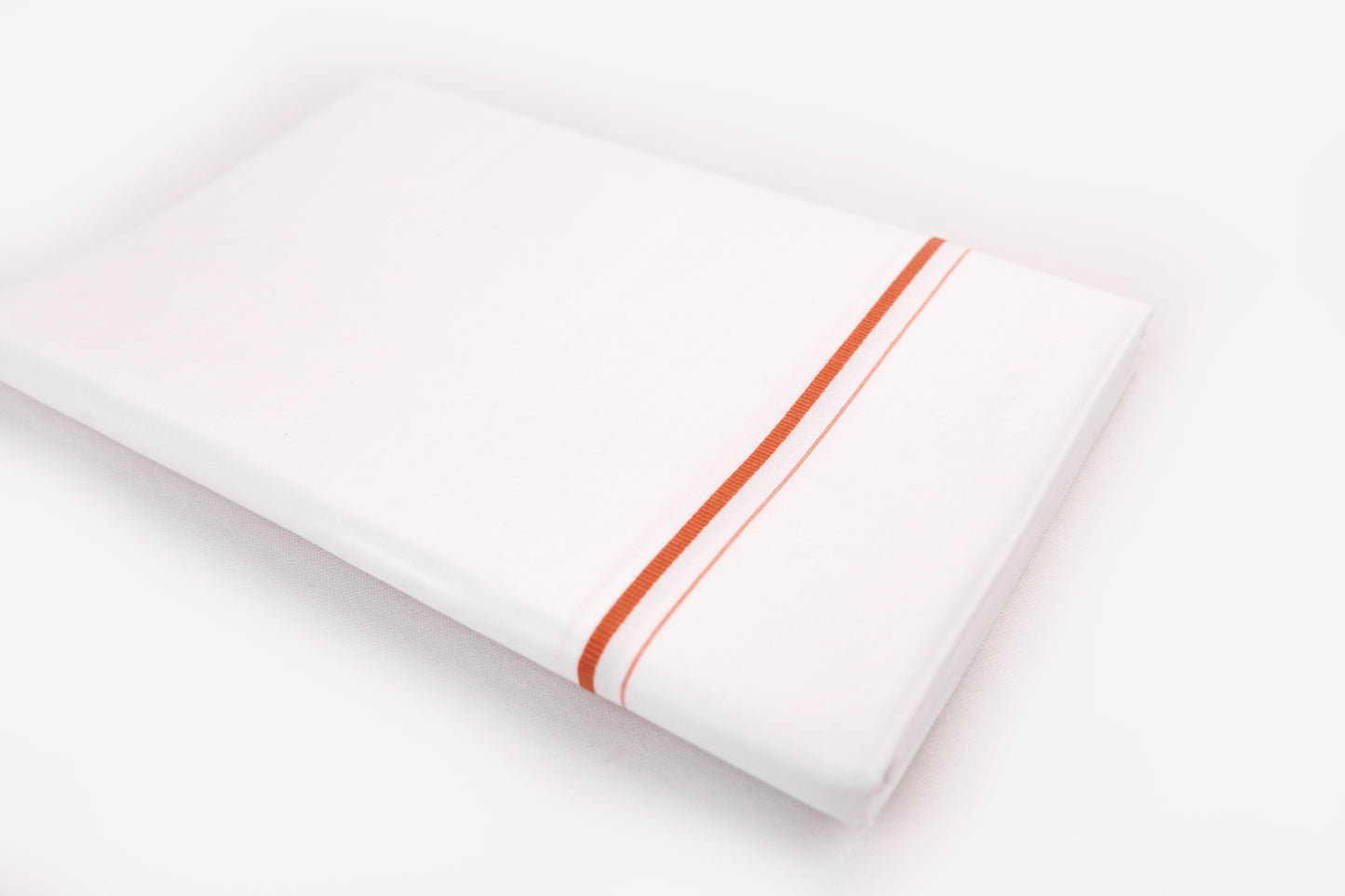 WHITE SINGLE DHOTI SMALL COTTON ORANGE BORDER FOR MEN