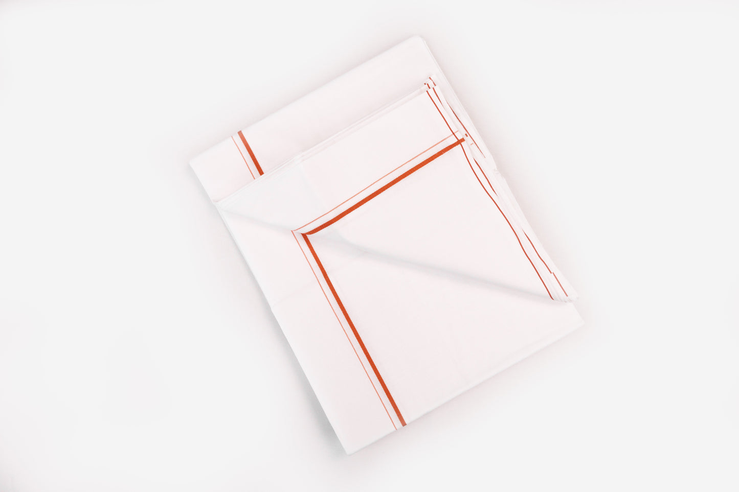 SHOP WHITE SINGLE DHOTI SMALL COTTON ORANGE BORDER FOR MEN