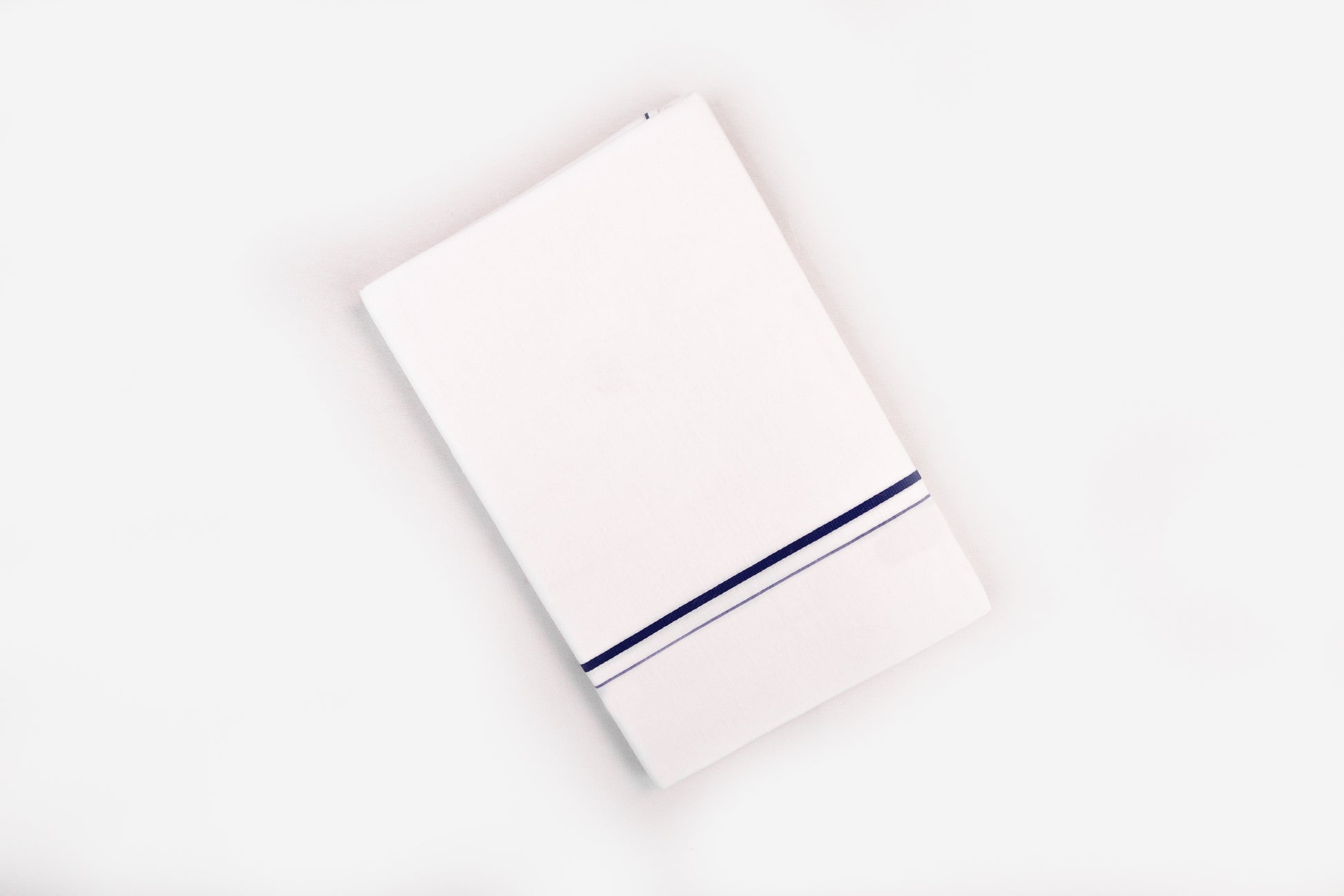 BUY WHITE SINGLE DHOTI SMALL COTTON BLUE BORDER FOR MEN