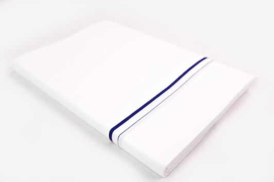 WHITE SINGLE DHOTI SMALL COTTON BLUE BORDER FOR MEN