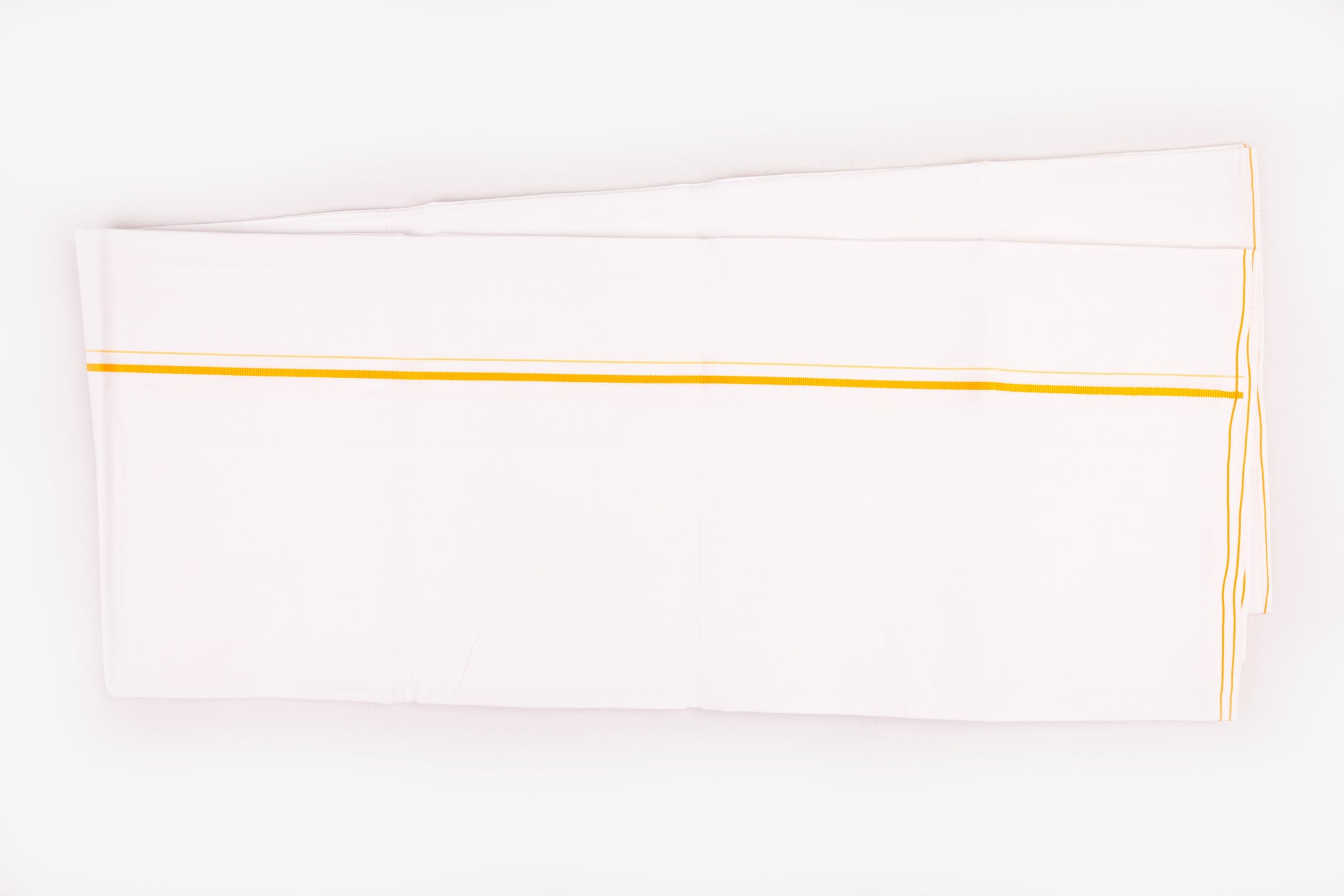 BUY WHITE SINGLE DHOTI SMALL COTTON GOLD BORDER FOR MEN