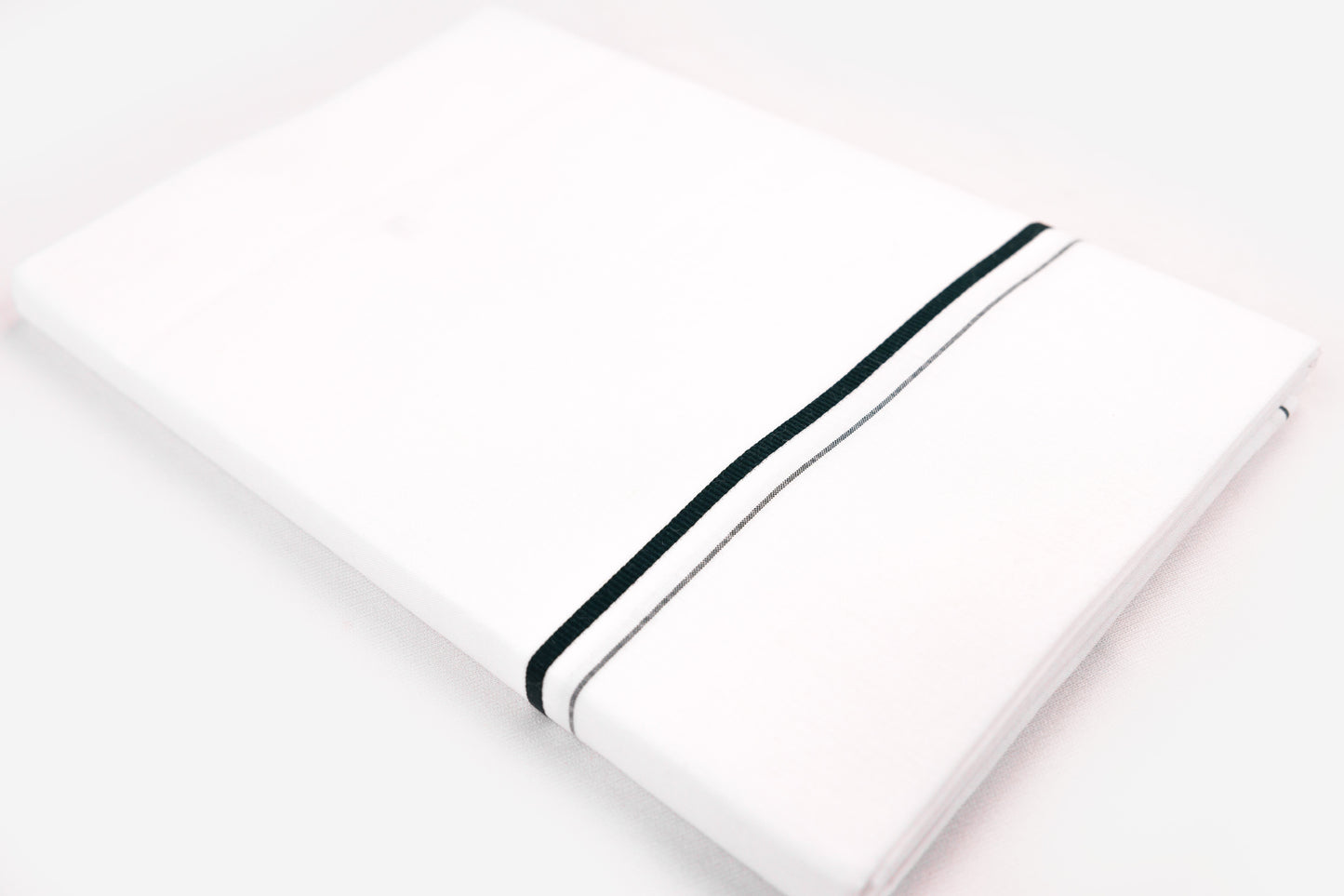 WHITE SINGLE DHOTI SMALL COTTON GREEN BORDER FOR MEN