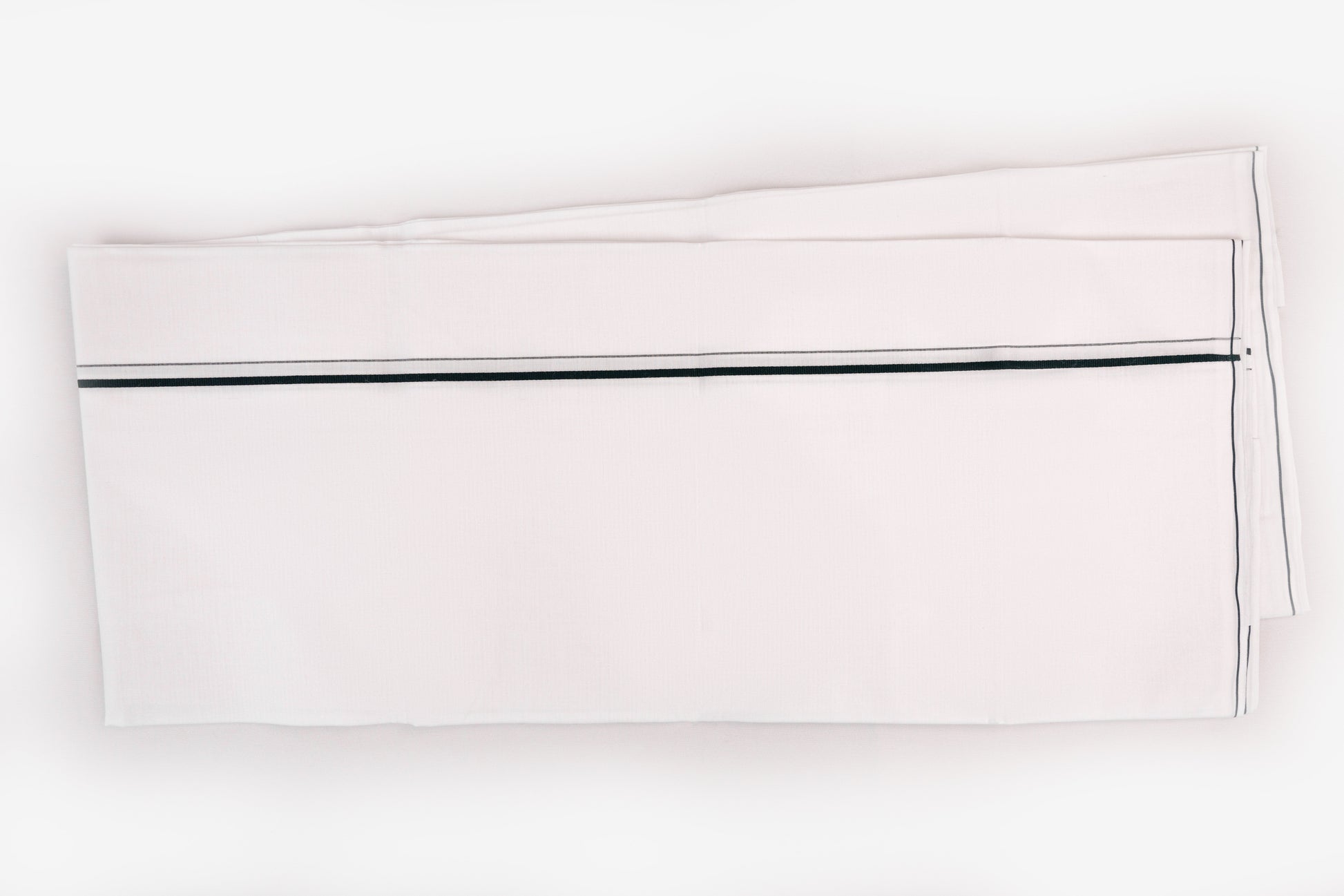 BUY NOW WHITE SINGLE DHOTI SMALL COTTON GREEN BORDER FOR MEN