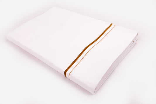 SHOP WHITE SINGLE DHOTI SMALL COTTON BORDER FOR MEN