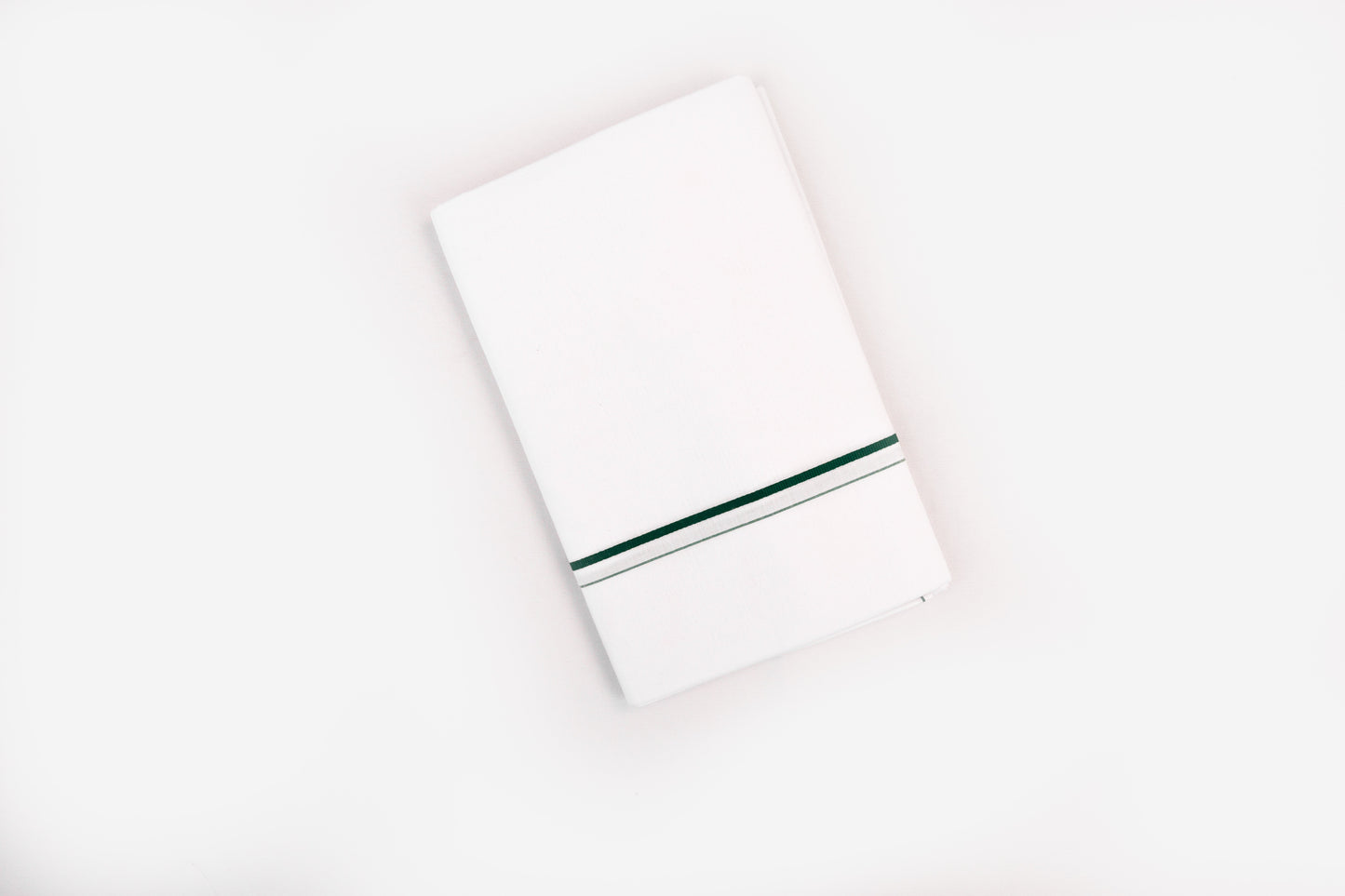 BUY WHITE SINGLE DHOTI SMALL COTTON GREEN BORDER FOR MEN