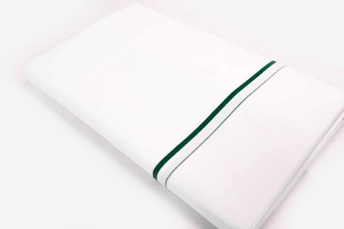 WHITE SINGLE DHOTI SMALL COTTON GREEN BORDER FOR MEN