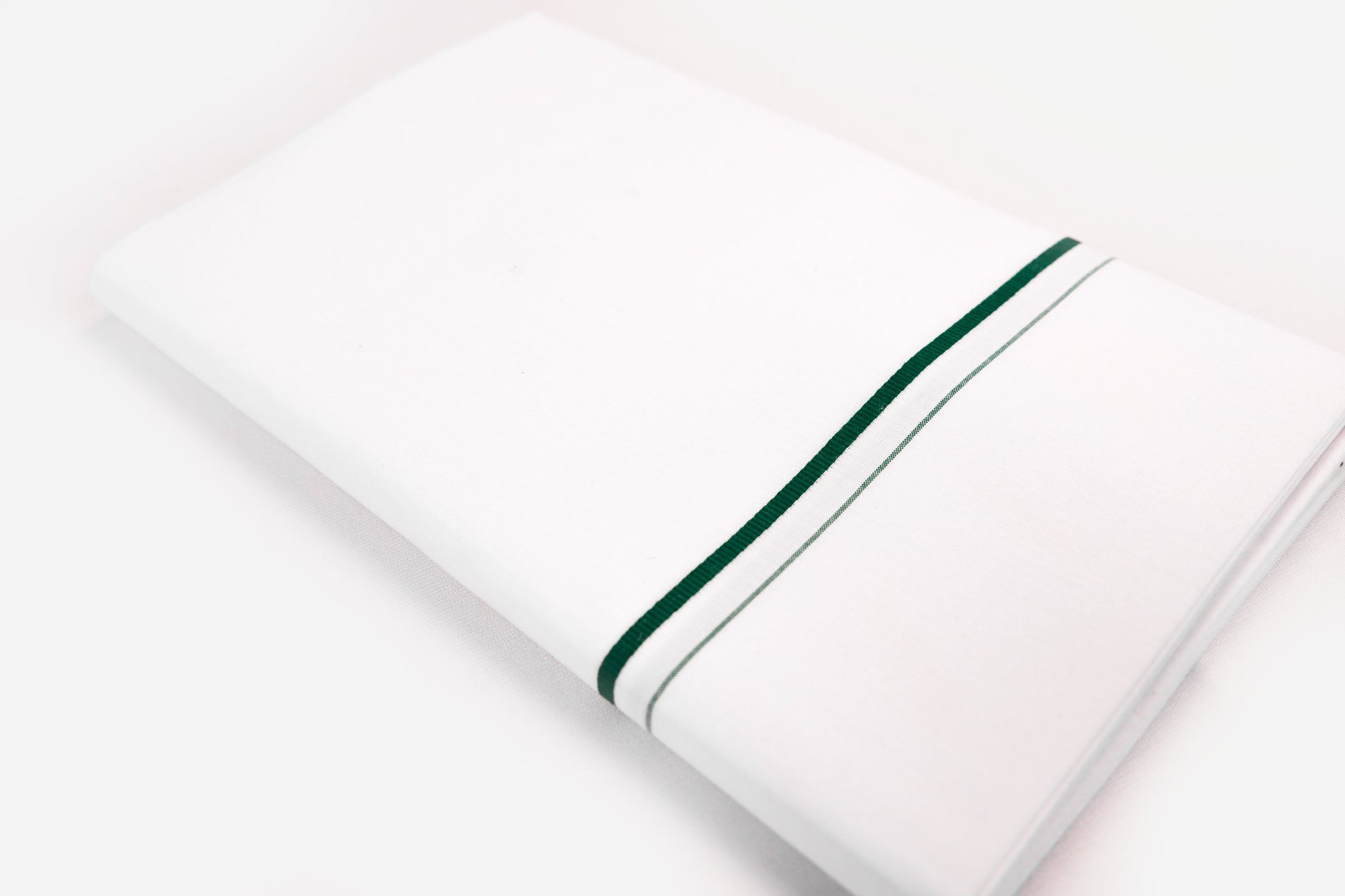 WHITE SINGLE DHOTI SMALL COTTON GREEN BORDER FOR MEN