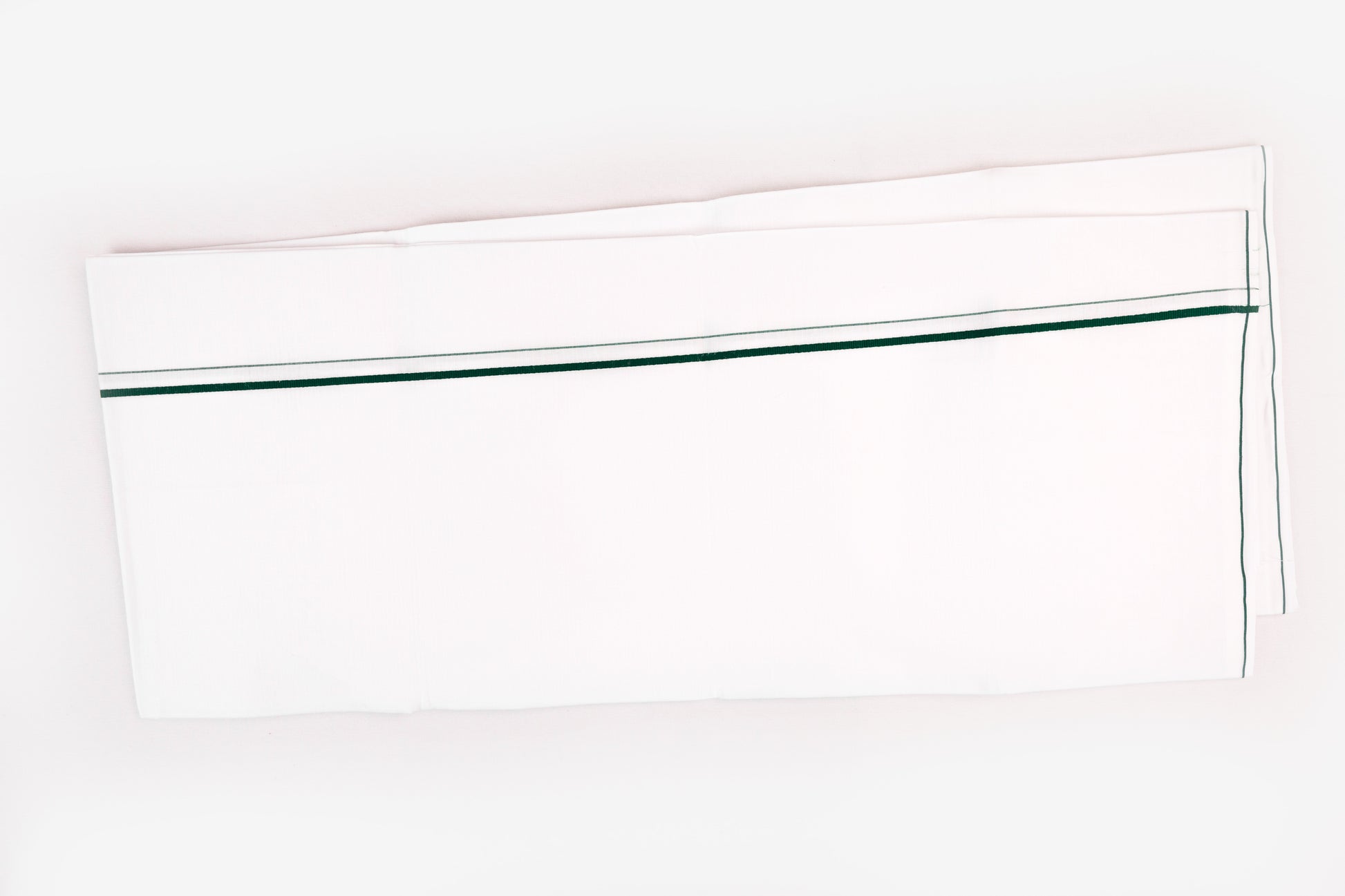 ORDER NOW WHITE SINGLE DHOTI SMALL COTTON GREEN BORDER FOR MEN