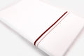 Mens Cotton Blend White Dhoti Single Small  Border 2.00 m|SS-03 MAROON