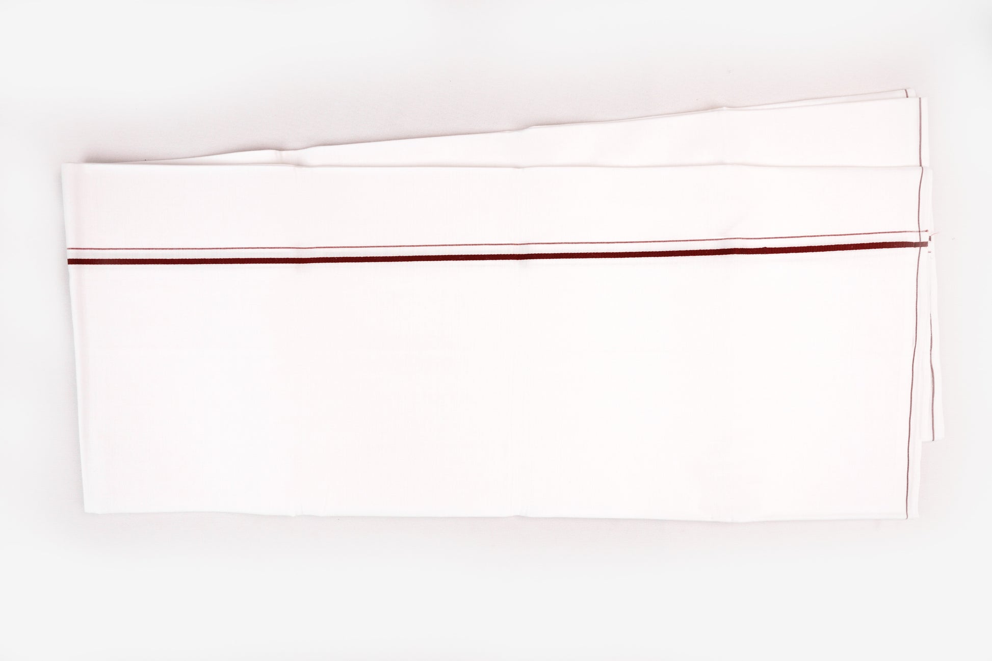 SHOP WHITE SINGLE DHOTI SMALL COTTON BORDER FOR MEN