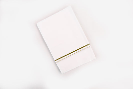 SHOP WHITE SINGLE DHOTI SMALL COTTON BORDER FOR MEN