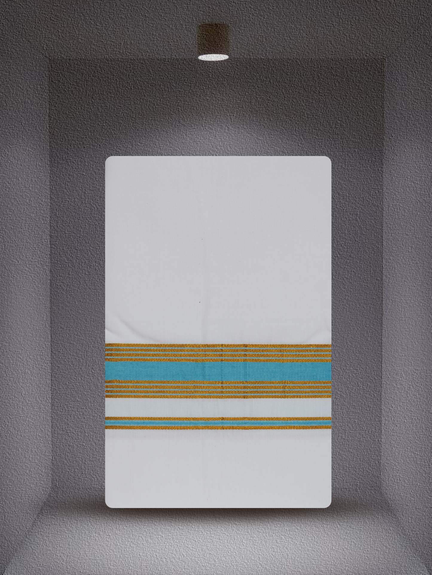 WHITE SINGLE COTTON KARAI - FCS-23 DHOTHIE 2.00 MTR