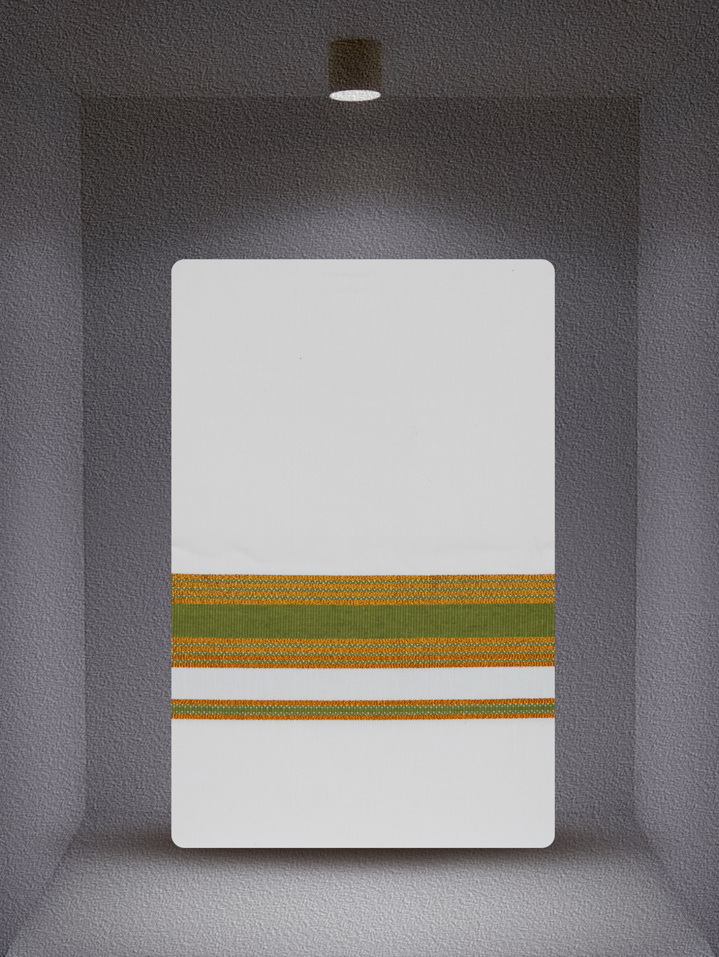 WHITE SINGLE COTTON KARAI - FCS-23 DHOTHIE 2.00 MTR